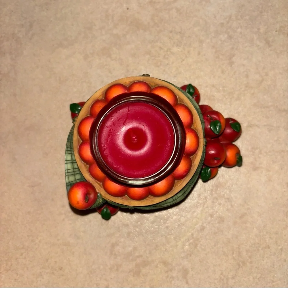 Our America Winter Apple Basket Tea Light Candle Holder #36504